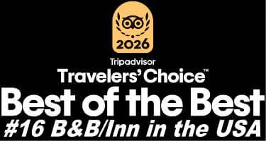 award logo from tripadvisor - best of the best #16 B&B/Inn in the USA